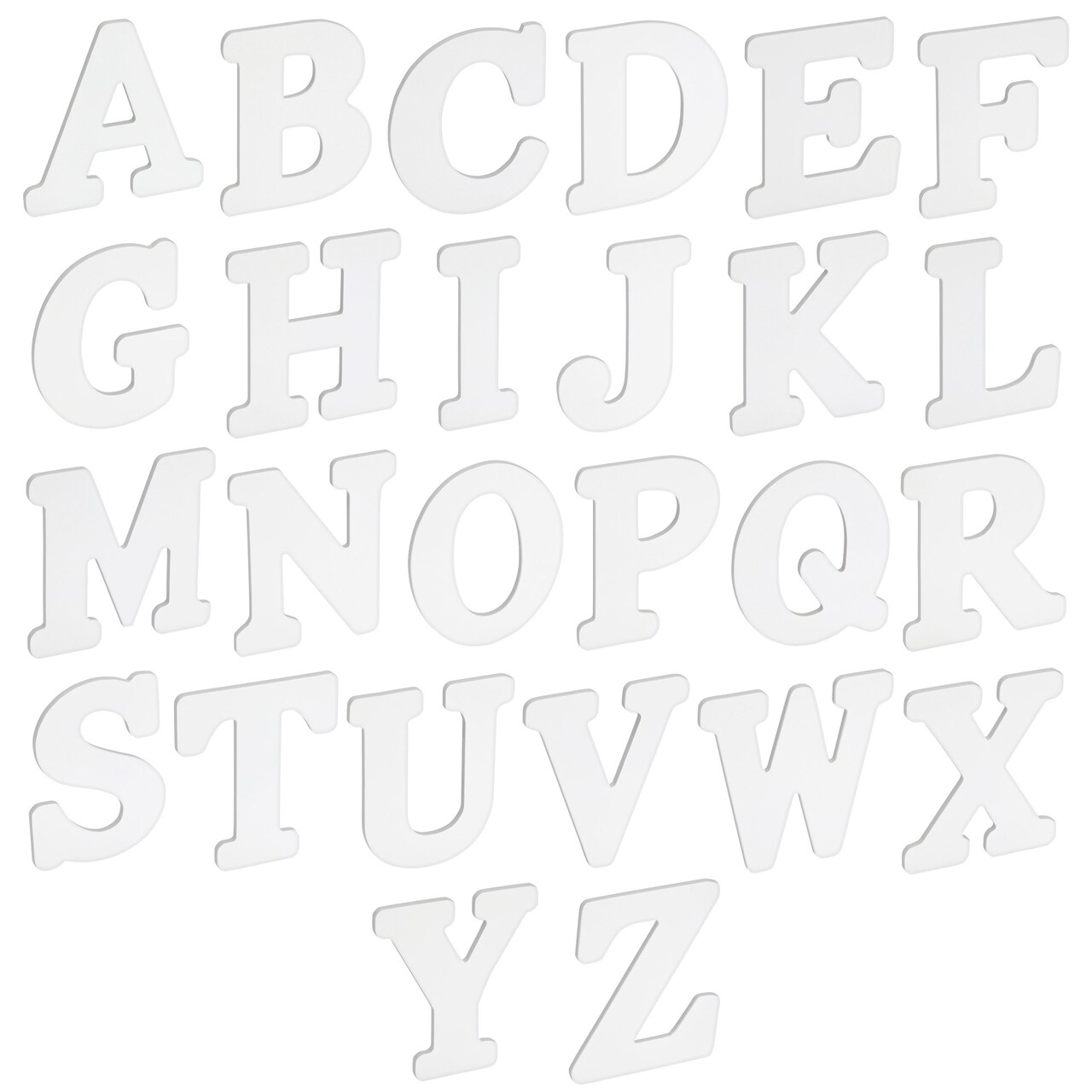 26 Pieces Big Wooden Letters for Craft Projects, 6-Inch Wood Alphabet ABCs for Wall Decorations, 1/4-Inch Thick (White)
